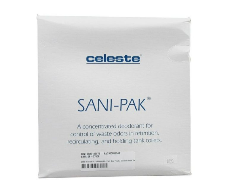 SANIPAK® Blue Powder Chemical Toilet Deodorant 8 Gram Packet 100/Box 1200/Cs Del Vel
